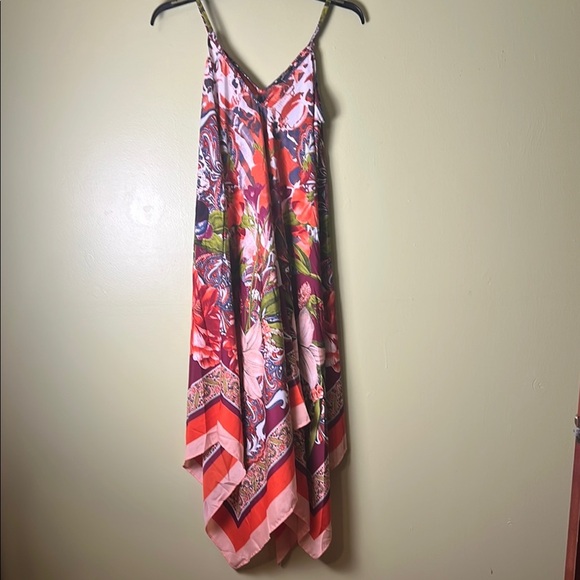 Floral Multicolor Handkerchief Hem , sun Dress - Picture 1 of 7